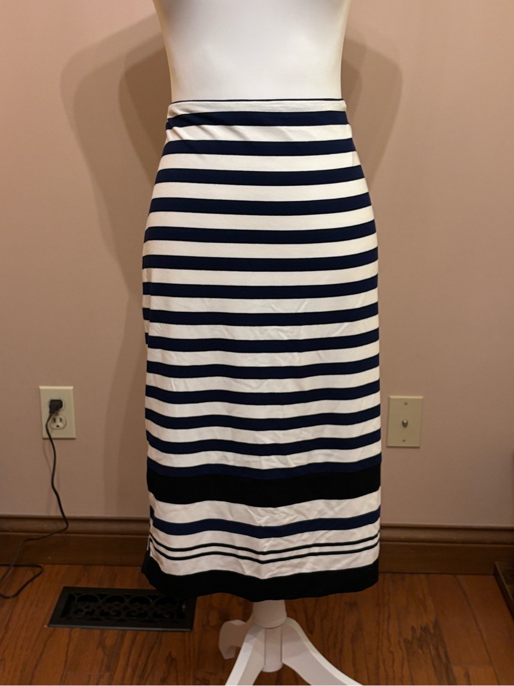 Striped Navy and White Skirt